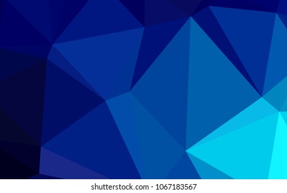 Dark BLUE vector polygon abstract background. Polygonal abstract illustration with gradient. The best triangular design for your business.