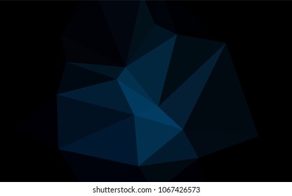 Dark BLUE vector polygon abstract background. Colorful illustration in abstract style with gradient. Textured pattern can be used for background.