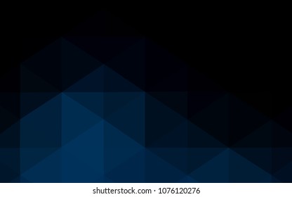 Dark BLUE vector polygon abstract backdrop. A sample with polygonal shapes. Triangular pattern for your business design.