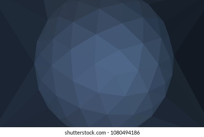 Dark BLUE vector polygon abstract layout with a gem in a centre. Colorful illustration with gradient. Brand new design for your business.