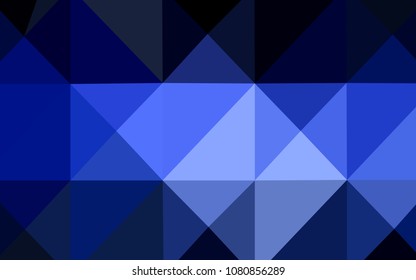 Dark BLUE vector polygon abstract background. Glitter abstract illustration with an elegant design. The template for cell phone's backgrounds.