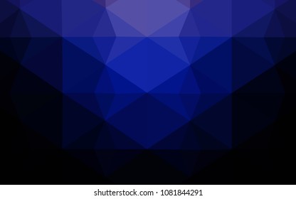 Dark BLUE vector polygon abstract layout. Creative geometric illustration in Origami style with gradient. Textured pattern can be used as a background.