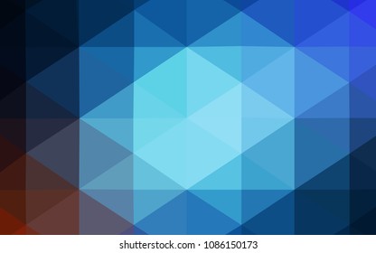 Dark BLUE vector polygon abstract layout. Triangular geometric sample with gradient.  A new texture for your design.
