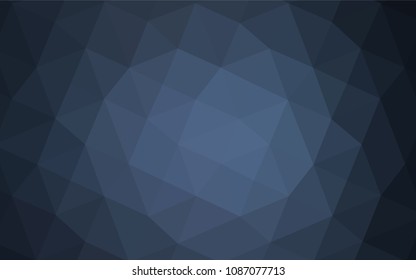Dark BLUE vector polygon abstract layout. Geometric illustration in Origami style with gradient.  The best triangular design for your business.