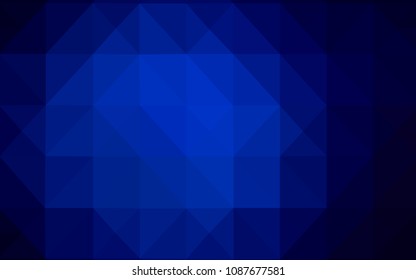 Dark BLUE vector polygon abstract backdrop. Colorful abstract illustration with triangles. A completely new template for your banner.