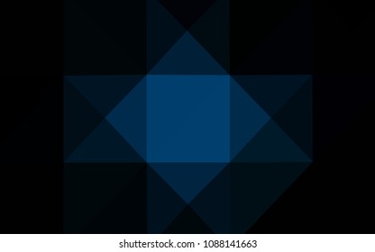 Dark BLUE vector polygon abstract layout. Polygonal abstract illustration with gradient. Textured pattern can be used for background.