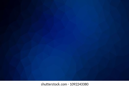 Dark BLUE vector polygon abstract layout. A sample with polygonal shapes. Triangular pattern for your design.