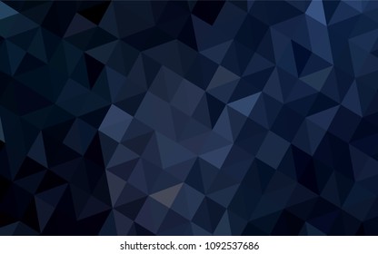 Dark BLUE vector polygon abstract background. Shining polygonal illustration, which consist of triangles. Triangular pattern for your design.