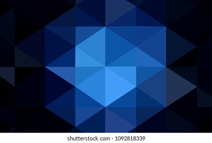 Dark BLUE vector polygon abstract layout. Polygonal abstract illustration with gradient. The best triangular design for your business.