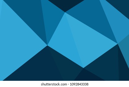 Dark BLUE vector polygon abstract background. A sample with polygonal shapes. Pattern for a brand book's backdrop.