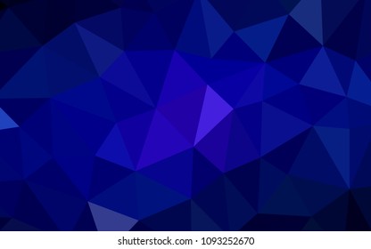 Dark BLUE vector polygon abstract layout. Shining colorful illustration with triangles. Best triangular design for your business.