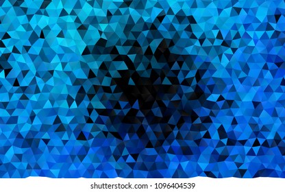 Dark BLUE vector polygon abstract background. A sample with polygonal shapes. The textured pattern can be used for background.