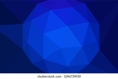 Dark BLUE vector polygon abstract layout. Creative geometric illustration in Origami style with gradient. Polygonal design for your web site.