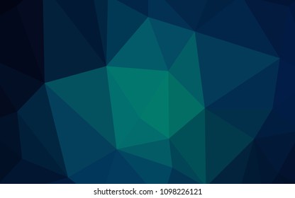 Dark BLUE vector polygon abstract backdrop. Creative geometric illustration in Origami style with gradient. Textured pattern for your backgrounds.