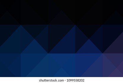 Dark BLUE vector polygon abstract background. Shining polygonal illustration, which consist of triangles. Brand-new style for your business design.