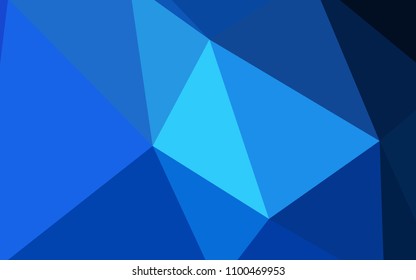 Dark BLUE vector polygon abstract background. Geometric illustration in Origami style with gradient.  Polygonal design for your web site.