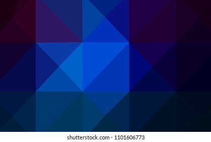 Dark BLUE vector polygon abstract background. A completely new color illustration in a  polygonal style. The template for cell phone's backgrounds.