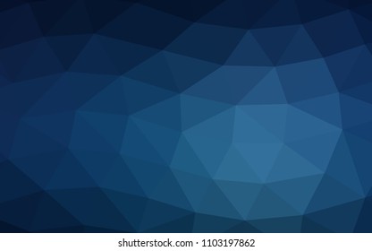 Dark BLUE vector polygon abstract polygon abstract. Creative geometric illustration in Origami style with gradient. The textured pattern can be used for background.