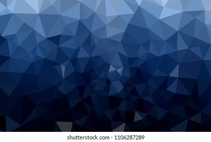 Dark BLUE vector polygon abstract background. Colorful illustration in polygonal style with gradient. Best triangular design for your business.