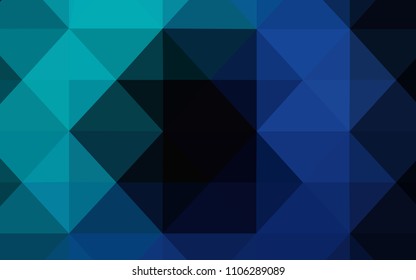 Dark BLUE vector polygon abstract background. Shining polygonal illustration, which consist of triangles. New template for your brand book.
