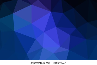 Dark BLUE vector polygon abstract background. Triangular geometric sample with gradient.  Textured pattern for your backgrounds.