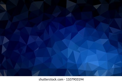 Dark BLUE vector polygon abstract layout. Creative geometric illustration in Origami style with gradient. A new texture for your web site.