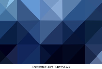Dark BLUE vector polygon abstract backdrop. Shining polygonal illustration, which consist of triangles. The polygonal design can be used for your web site.