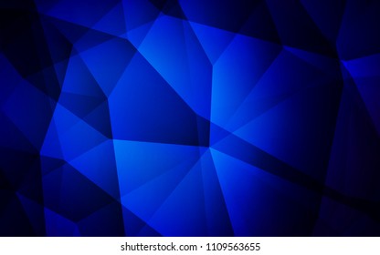 Dark BLUE vector polygon abstract background. Elegant bright polygonal illustration with gradient. Template for cell phone's backgrounds.