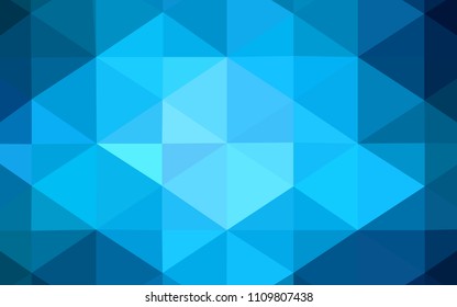 Dark BLUE vector polygon abstract backdrop. Shining polygonal illustration, which consist of triangles. A new texture for your design.