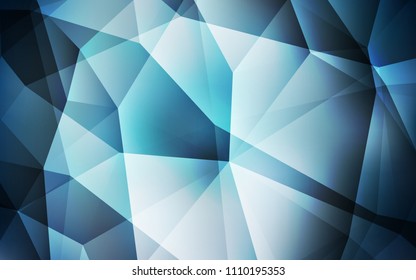 Dark BLUE vector polygon abstract layout. Glitter abstract illustration with an elegant triangles. Best triangular design for your business.