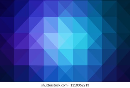Dark BLUE vector polygon abstract background. Shining polygonal illustration, which consist of triangles. Brand new style for your business design.