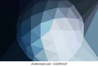 Dark BLUE vector polygon abstract layout with a gem in a centre. Elegant polygonal illustration with gradient. A new texture for your web site.