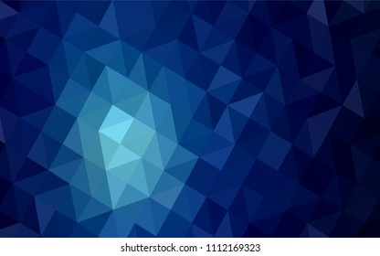 Dark BLUE vector polygon abstract backdrop. Glitter abstract illustration with an elegant triangles. New template for your brand book.