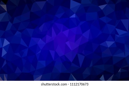 Dark BLUE vector polygon abstract background. Creative geometric illustration in Origami style with gradient. Completely new template for your banner.