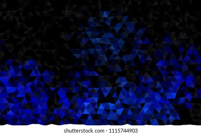 Dark BLUE vector polygon abstract background. Triangular geometric sample with gradient.  The completely new template can be used for your brand book.