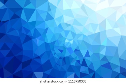 Dark BLUE vector polygon abstract layout. Shining polygonal illustration, which consist of triangles. Brand new style for your business design.