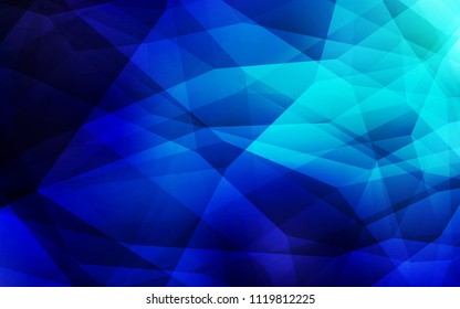 Dark BLUE vector polygon abstract backdrop. Triangular geometric sample with gradient.  Brand new style for your business design.