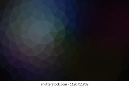 Dark BLUE vector polygon abstract backdrop. A completely new color illustration in a polygonal style. Triangular pattern for your design.