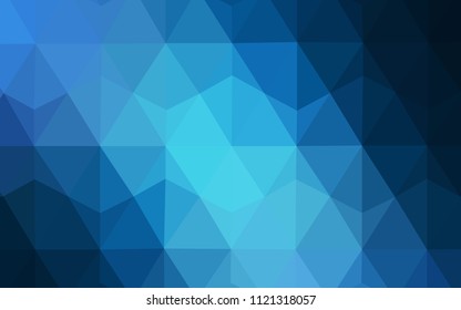 Dark BLUE vector polygon abstract layout. Elegant bright polygonal illustration with gradient. Textured pattern for your backgrounds.