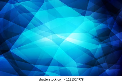 Dark BLUE vector polygon abstract layout. Shining polygonal illustration, which consist of triangles. New template for your brand book.