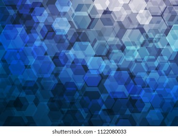 Dark BLUE vector polygon abstract background. Creative illustration in halftone style with gradient. The best hexagonal design for your business.