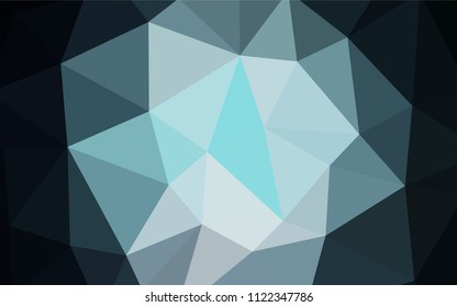 Dark BLUE vector polygon abstract backdrop. Triangular geometric sample with gradient.  Brand new style for your business design.