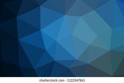 Dark BLUE vector polygon abstract layout. Geometric illustration in Origami style with gradient.  Template for cell phone's backgrounds.
