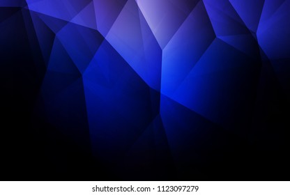 Dark BLUE vector polygon abstract layout. Glitter abstract illustration with an elegant triangles. Triangular pattern for your design.