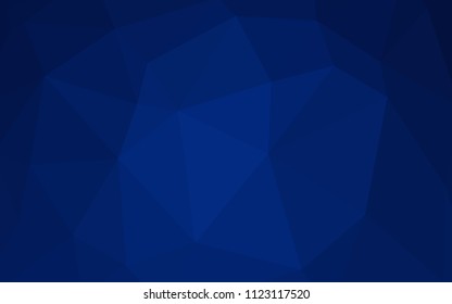 Dark BLUE vector polygon abstract backdrop. Polygonal abstract illustration with gradient. Brand new style for your business design.