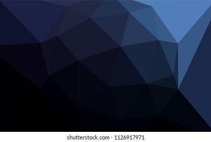 Dark BLUE vector polygon abstract backdrop. Creative illustration in halftone style with triangles. Triangular pattern for your design.