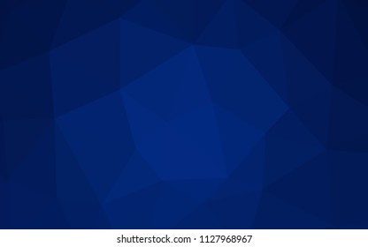 Dark BLUE vector polygon abstract background. A completely new color illustration in a polygonal style. Triangular pattern for your design.