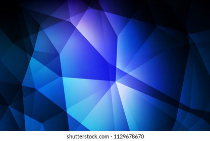 Dark BLUE vector polygon abstract layout. Elegant bright polygonal illustration with gradient. Textured pattern for your backgrounds.