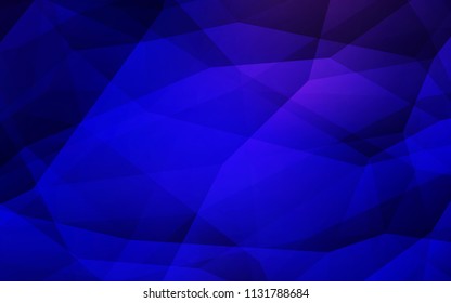 Dark BLUE vector polygon abstract background. Triangular geometric sample with gradient.  Pattern for a brand book's backdrop.