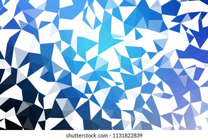 Dark BLUE vector polygon abstract layout. Elegant bright polygonal illustration with gradient. Polygonal design for your web site.